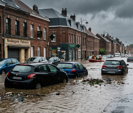 Souvenir de la journée solidarité aux sinistrés des inondations dévastatrices de Belgique.